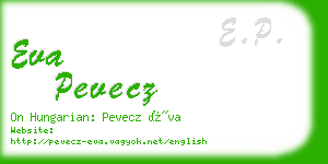 eva pevecz business card